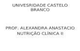 UNIVESRIDADE CASTELO BRANCO PROF. ALEXANDRA ANASTACIO NUTRIÇÃO CLÍNICA II.