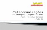 Prof. Claudio Benossi Aula 03.  Para entender a TV digital, é útil entender a TV analógica para que você possa ver as diferenças.  O padrão de TV analógica.