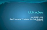 Lei 8666/1993 Prof. Luciana Trindade dos Reis Bottrel Mansur.