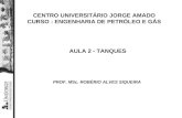 CENTRO UNIVERSITÁRIO JORGE AMADO CURSO : ENGENHARIA DE PETRÓLEO E GÁS AULA 2 - TANQUES PROF. MSc. ROBÉRIO ALVES SIQUEIRA.