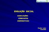 EVOLUÇÃO SOCIAL ASSOCIAÇÕES SINDICATOS COOPERATIVAS Paulo Luis Crocomo.