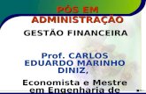 1 PÓS EM ADMINISTRAÇÃO GESTÃO FINANCEIRA Prof. CARLOS EDUARDO MARINHO DINIZ, Economista e Mestre em Engenharia de Produção.