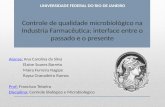 Controle de qualidade microbiológico na Industria Farmacêutica: interface entre o passado e o presente Alunas: Ana Carolina da Silva Elaine Soares Barreto.