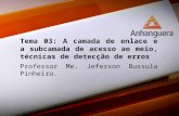 Tema 03: A camada de enlace e a subcamada de acesso ao meio, técnicas de detecção de erros Professor Me. Jeferson Bussula Pinheiro.
