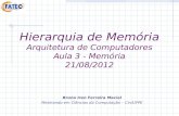 Hierarquia de Memória Arquitetura de Computadores Aula 3 - Memória 21/08/2012 Bruno Iran Ferreira Maciel Mestrando em Ciências da Computação – Cin/UFPE.