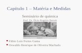 Capítulo 1 – Matéria e Medidas Seminário de química Prof. Dr. Élcio Rogério Barrak Fábio Luiz Fortes Gama Oswaldo Henrique de Oliveira Machado.
