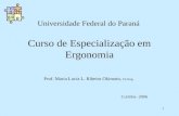 1 Curso de Especialização em Ergonomia Prof. Maria Lucia L. Ribeiro Okimoto, Dr.Eng. Curitiba- 2006 Universidade Federal do Paraná.