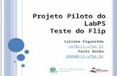 Projeto Piloto do LabPS Teste do Flip Caliane Figuerêdo cof@cin.ufpe.br Paulo Borba phmb@cin.ufpe.br.