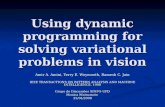 Using dynamic programming for solving variational problems in vision Amir A. Amini, Terry E. Weymouth, Ramesh C. Jain IEEE TRANSACTIONS ON PATTERN ANALYSIS.
