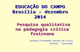 EDUCAÇÃO DO CAMPO Brasília – dezembro 2014 Antonio Fernando Gouvêa da Silva UFSCar – Sorocaba Pesquisa qualitativa na pedagogia crítica freireana Pesquisa.