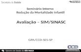 Avaliação – SIM/SINASC GPA/CCD-SES-SP Seminário Interno Redução da Mortalidade Infantil.