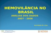 Gerência Geral de Sangue, outros Tecidos, Células e Órgãos HEMOVILÂNCIA NO BRASIL ANÁLISE DOS DADOS 2007 - 2008 Auristela M. Lins.