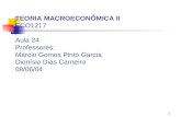 1 TEORIA MACROECONÔMICA II ECO1217 Aula 24 Professores: Márcio Gomes Pinto Garcia Dionísio Dias Carneiro 08/06/04.