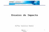 1 Departamento de Materiais e Tecnologia Ensaios de Impacto Alfeu Saraiva Ramos Maio - 2009.