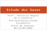 Profª.:Patrícia Regina de S.Carneiro Pré-Vestibular:Verbo Estudantil Feira de Santana-BA:23/09/2009 Estudo dos Gases.