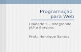 Programação para Web Unidade 5 – Integrando JSP e Servlets Prof.: Henrique Santos.