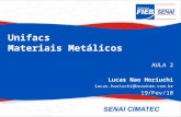 Unifacs Materiais Metálicos AULA 2 Lucas Nao Horiuchi lucas.horiuchi@braskem.com.br 19/Fev/10.