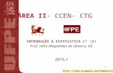 ÁREA II- CCEN- CTG INTRODUÇÃO À ESTATíSTICA ET 101 Prof. Hélio Magalhães de Oliveira, DE 2015.1 1 .