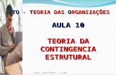 Profa. Lúcia Helena - TO 2011 AULA 10 TEORIA DA CONTINGENCIA ESTRUTURAL TO - TEORIA DAS ORGANIZAÇÕES.