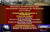 Encontro de Neonatologia (Sociedade Cearense de Pediatria) 31/7/2014 Enterocolite necrosante e Probióticos É hora de mudar? Paulo R. Margotto Prof. Do.