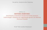 AULA 1: SISTEMA NERVOSO: introdução à estrutura, função do tecido nervoso, embriologia e divisões de organização geral e do Sistema Nervoso Central Profª.