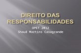 OPET 2012 Shauã Martins Casagrande.  Toda atividade humana pode acarretar danos a outrem e, portanto, o dever de indenizar.  Assim, o estudo da responsabilidade.