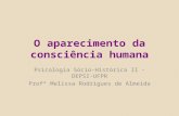O aparecimento da consciência humana Psicologia Sócio-Histórica II - DEPSI-UFPR Profª Melissa Rodrigues de Almeida.