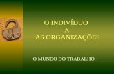 O INDIVÍDUO X AS ORGANIZAÇÕES O MUNDO DO TRABALHO.
