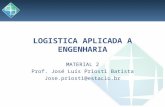 LOGISTICA APLICADA A ENGENHARIA MATERIAL 2 Prof. José Luís Priosti Batista Jose.priosti@estacio.br.