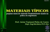 Castro,J.T.P. 1 MATERIAIS TÍPICOS pequeno menu de materiais freqüentemente usados na prática da engenharia Prof. Jaime Tupiassú Pinho de Castro Dept. Eng.Mecânica.