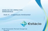 ANÁLISE DE IMPACTOS AMBIENTAIS Aula 4 – Legislação Ambiental Profº Fernando Periard Gurgel do Amaral.