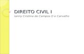 DIREITO CIVIL I Ianny Cristina de Campos O e Carvalho.