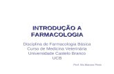 INTRODUÇÃO A FARMACOLOGIA Prof. Ms.Marcos Pires Disciplina de Farmacologia Básica Curso de Medicina Veterinária Universidade Castelo Branco UCB.