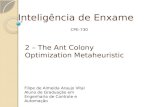 Inteligência de Enxame 2 – The Ant Colony Optimization Metaheuristic CPE-730 Filipe de Almeida Araujo Vital Aluno de Graduação em Engenharia de Controle.