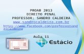 PROAB 2013 DIREITO PENAL PROFESSOR: SANDRO CALDEIRA   Aula 11.
