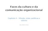 Faces da cultura e da comunicação organizacional Capítulo 4 – Missão, visão, políticas e valores João Alberto Inhez.