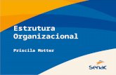 Estrutura Organizacional Priscila Motter. Estrutura organizacional Resultado de um processo através do qual a autoridade é distribuída As atividades são.