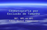 Cromatografia por Exclusão de Tamanho SEC, GPC ou GFC Fábio Herbst Florenzano.
