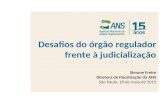 Desafios do órgão regulador frente à judicialização Simone Freire Diretora de Fiscalização da ANS São Paulo, 18 de maio de 2015.