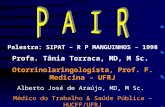 Palestra: SIPAT – R P MANGUINHOS – 1998 Profa. Tânia Torraca, MD, M Sc. Otorrinolaringologista, Prof. F. Medicina - UFRJ Alberto José de Araújo, MD, M.