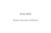 AULA02 Redes Neurais Artificiais. REDES NEURAIS ARTIFICIAIS (RNA) Uma RNA é composta de um número de unidades (neurônios artificiais) interconectadas,