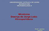 UNIVERSIDADE CATÓLICA DE GOIÁS BIOMEDICINA MICROBIOLOGIA II Prof a Janine Lemos Micetoma Doença de Jorge Lobo Rinosporidiose.