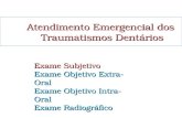 Exame Subjetivo Exame Objetivo Extra- Oral Exame Objetivo Intra- Oral Exame Radiográfico Atendimento Emergencial dos Traumatismos Dentários.
