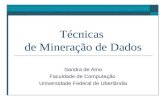 Técnicas de Mineração de Dados Sandra de Amo Faculdade de Computação Universidade Federal de Uberlândia.