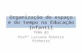 Organização do espaço e do tempo na Educação Infantil TEMA 03 Profª Luciana Ribeiro Pinheiro.