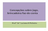 Concepções sobre jogo, brincadeira/faz-de-conta Profª Drª Luciana R Pinheiro 1.