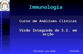 Imunologia Prof.Doutor José Cabeda Immunologia Curso de Análises Clinicas Visão Integrada do S.I. em acção.