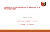 HISTÓRIA DA ADMINISTRAÇÃO PÚBLICA PORTUGUESA LICENCIATURA ADMINISTRAÇÃO PÚBLICA ISCSP 2012/2013 6ª AULA.
