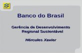 Banco do Brasil Gerência de Desenvolvimento Regional Sustentável Hércules Xavier Banco do Brasil Gerência de Desenvolvimento Regional Sustentável Hércules.