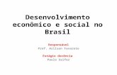 Desenvolvimento econômico e social no Brasil Responsável Prof. Arilson Favareto Estágio docência Paulo Seifer.